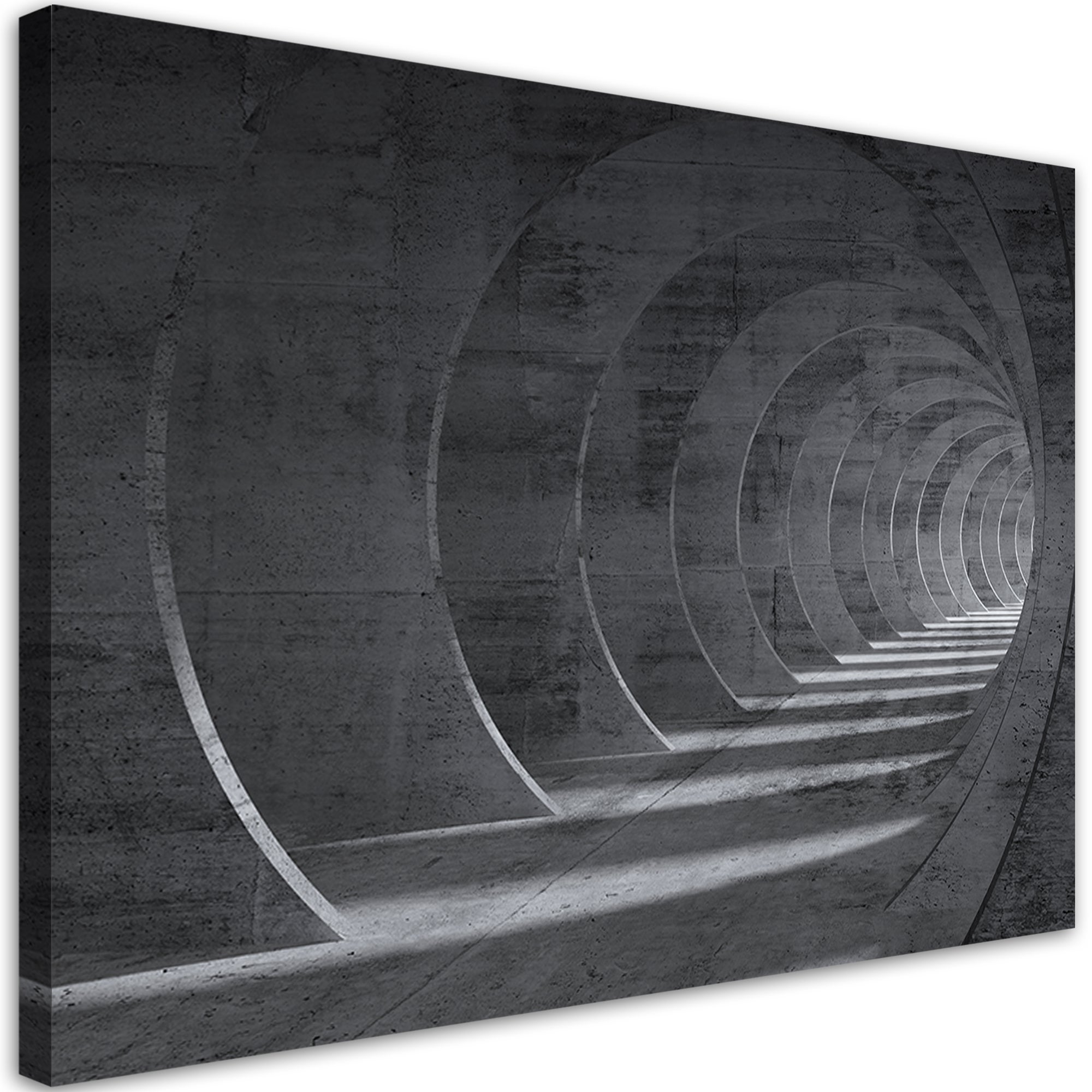 Obraz na płótnie, Szary tunel 3D 100x70
