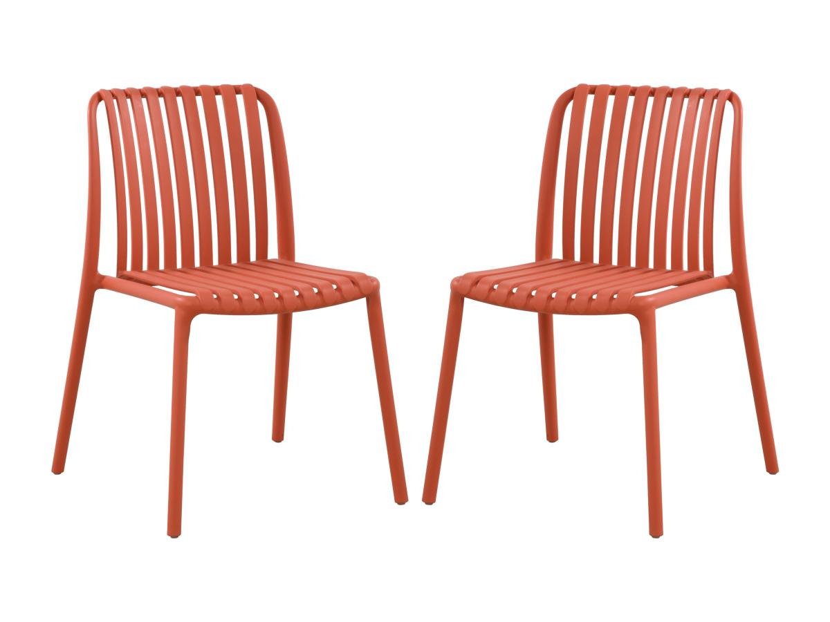 METRO Professional Chaise De Terrasse Saphir Empilable En Plastique Rouge - Chaise Extérieure Robuste Et Confortable Pour Jardin, Restaurant Ou Événements