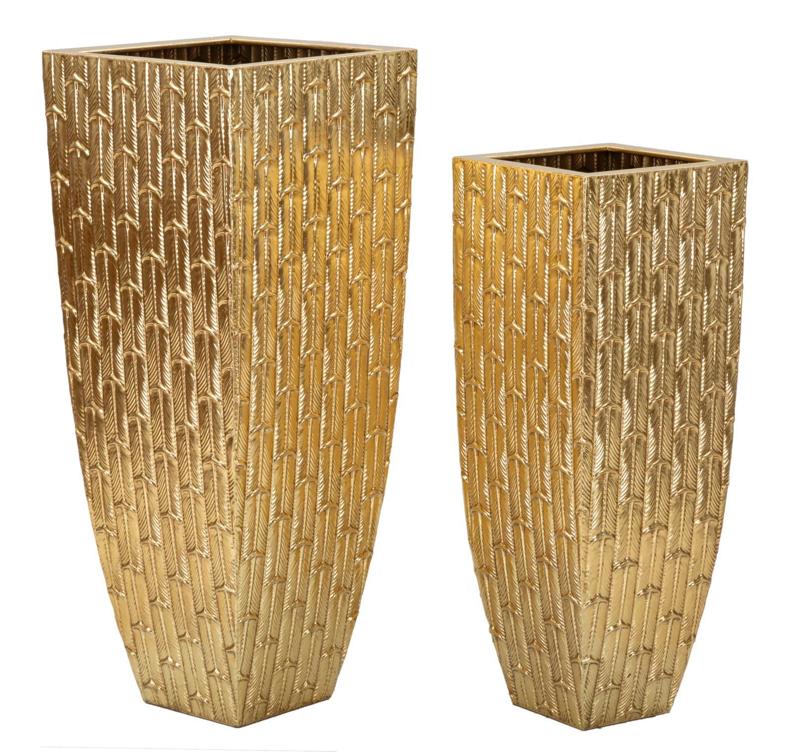 Loft Porta Piante In Metallo HowHomely, Portafiori Da Interno/esterno, Colore Dorato, Altezza 40 Cm