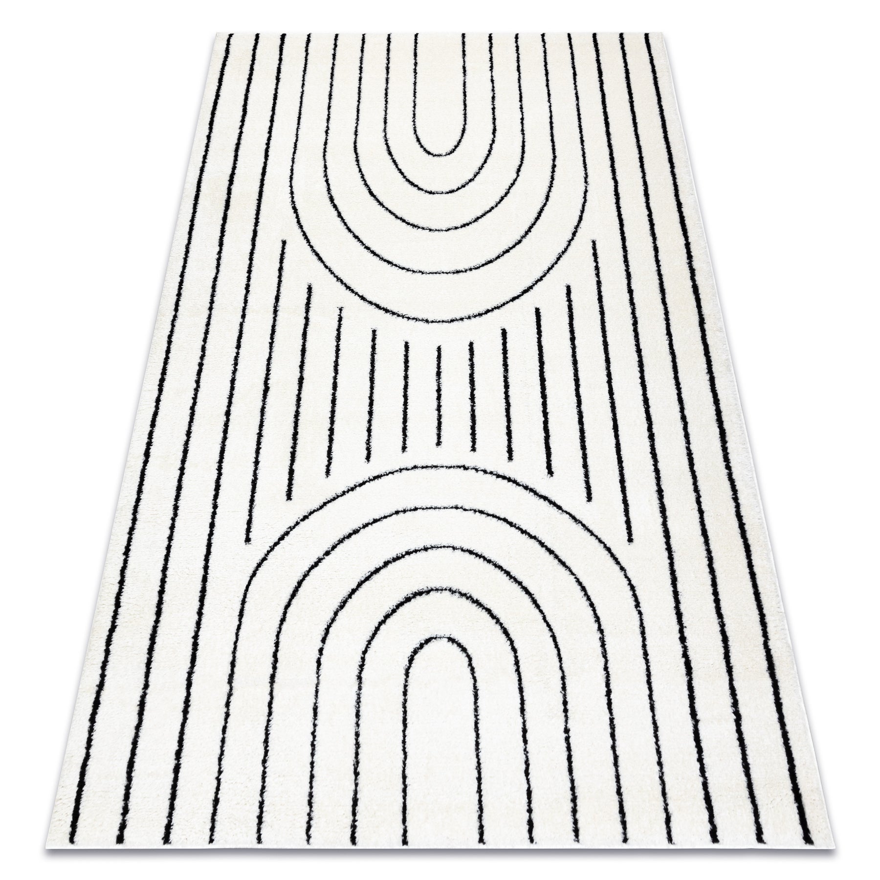 Dywan MODE 8494 geometryczny krem / czarny 180x270 cm