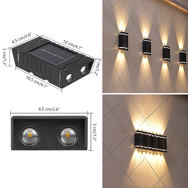 Luci solari da giardino - confezione da 4, 4 LED, luce bianca, impermeabile, funziona dal tramonto all'alba, illuminazione da esterno per vialetto | Leroy Merlin