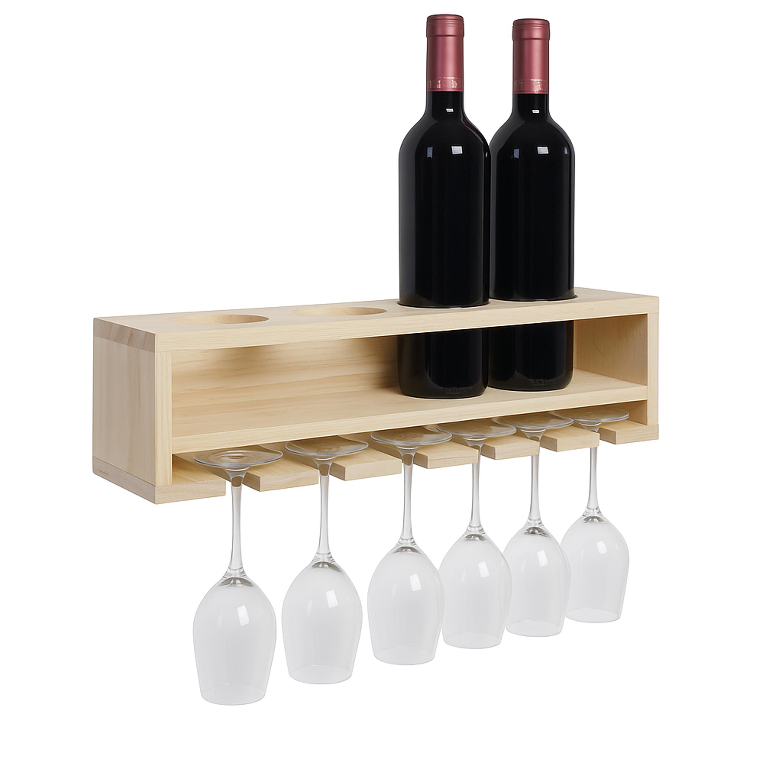 Vino-Buttler Portabottiglie E Portabicchieri In Legno Per 2 Bicchieri - Wine Caddy, Gadget Da Vino - 2