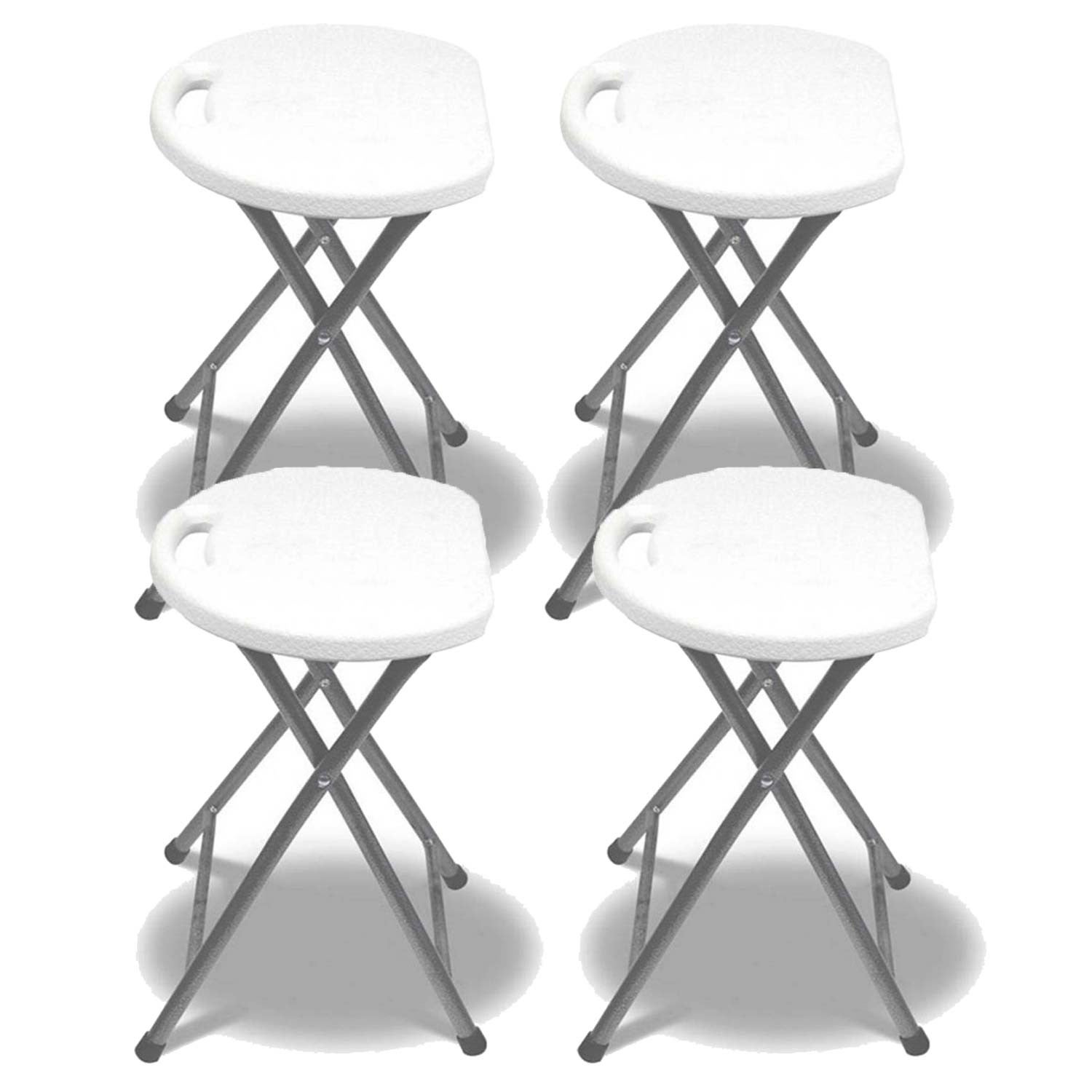 Harbour Housewares Lot De 2 Ronde Tabouret Pliant Compact - Gris