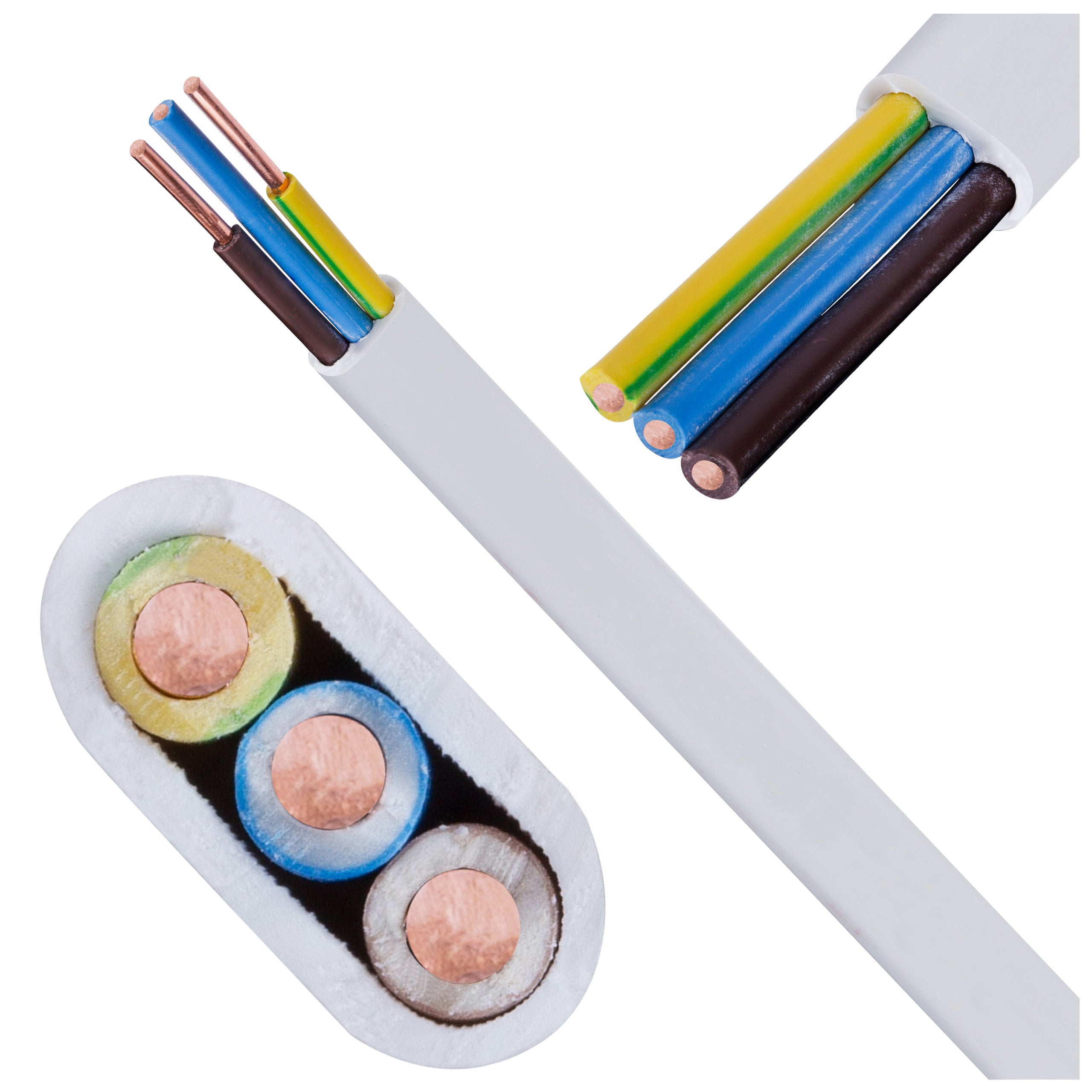 Przewód kabel instalacyjny YDYp 3x2,5mm2 450/750V płaski ELEKTROKABEL 1000m
