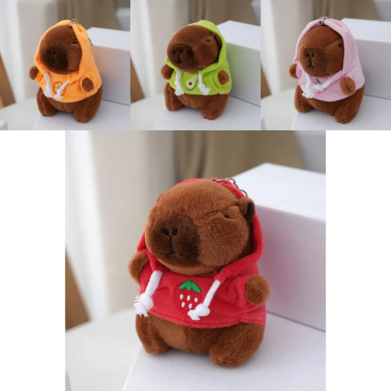 Capybara Jouet Câlin 25 Cm Peluche En 9 Parties Avec Vêtements, Sacs Et Chapeaux - Cadeau Mignon Pour Enfants