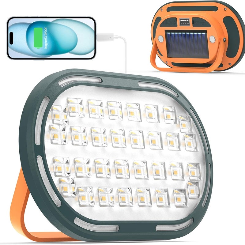 Solarny reflektor LED do ładowania, 30W, 2000LM, z 4 trybami oświetlenia, wodoszczelna lampa robocza IP65, idealna na kemping - Zestaw 1 sztuka
