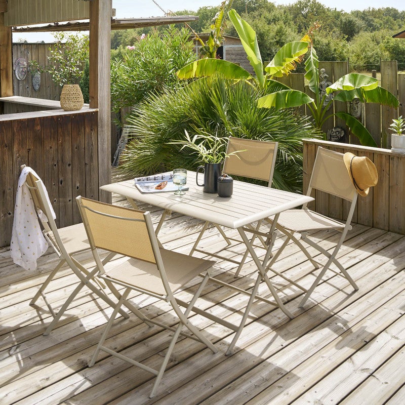 Lot de 4 chaises de jardin pliantes 
