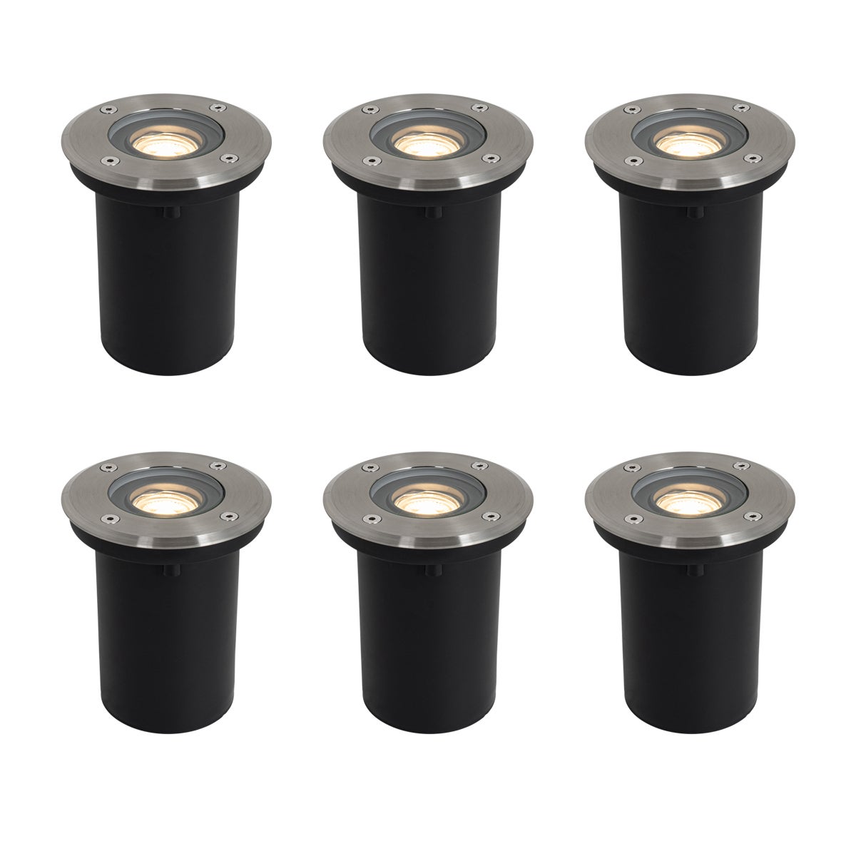Zestaw 6 nowoczesnych lamp ogrodowych do zabudowy stalowych 35 mm regulowanych IP65 - Delux