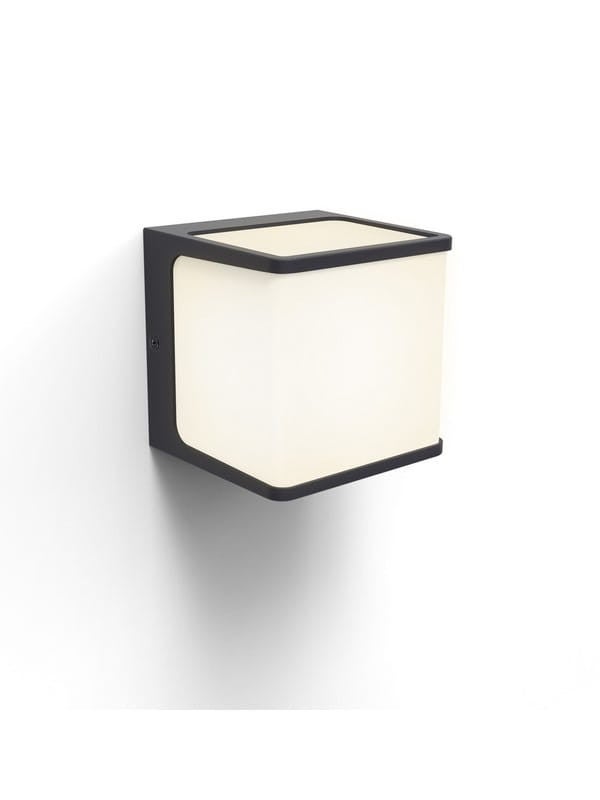 Kinkiet zewnętrzny TELIN LED 15W Ciepła biel 800lm antracyt wym:10x11x11cm IP54 Lutec