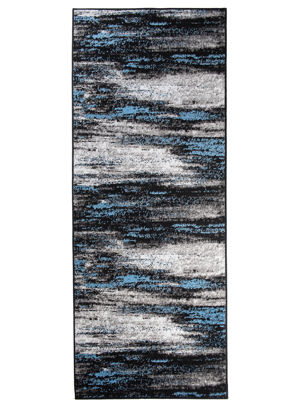 TAPISO Maya Tappeto Passatoia Corridoio Moderno Grigio Nero Blu Macchiato Sottile 60 x 780 cm - 7