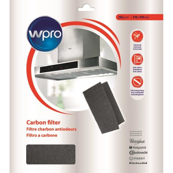 WPRO - Filtro universale a carbone (antiodore) 47x97cm - 484000008525 - 5