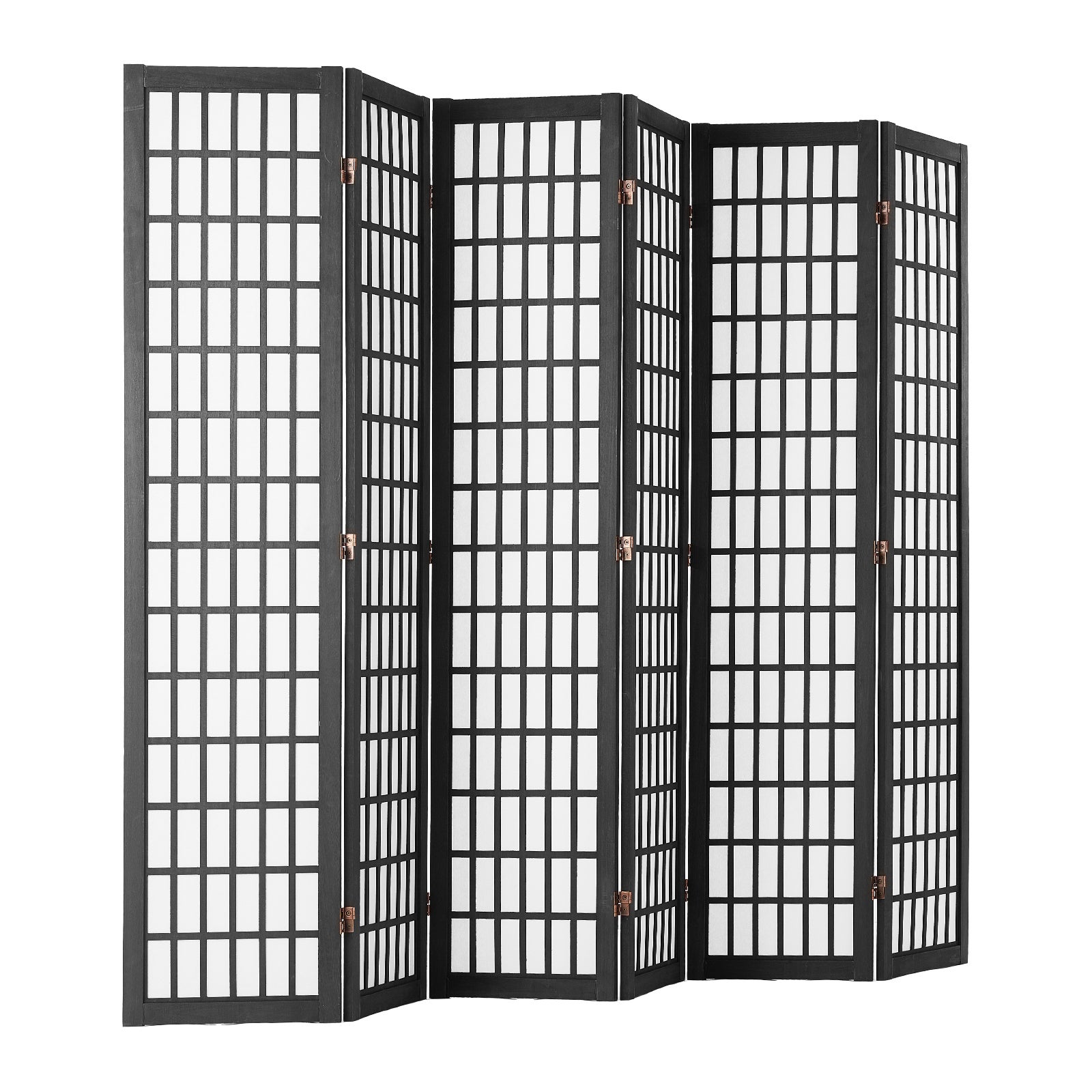 Cloison séparation japonaise VEVOR 6 Panneaux, paravent confidentialité, pour séparation pièce, maison, bureau, restaurant et chambre à coucher, noir - 9