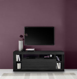 POVISON Mobile TV Moderno 200cm, Mobile TV In Legno Bianco Con 4