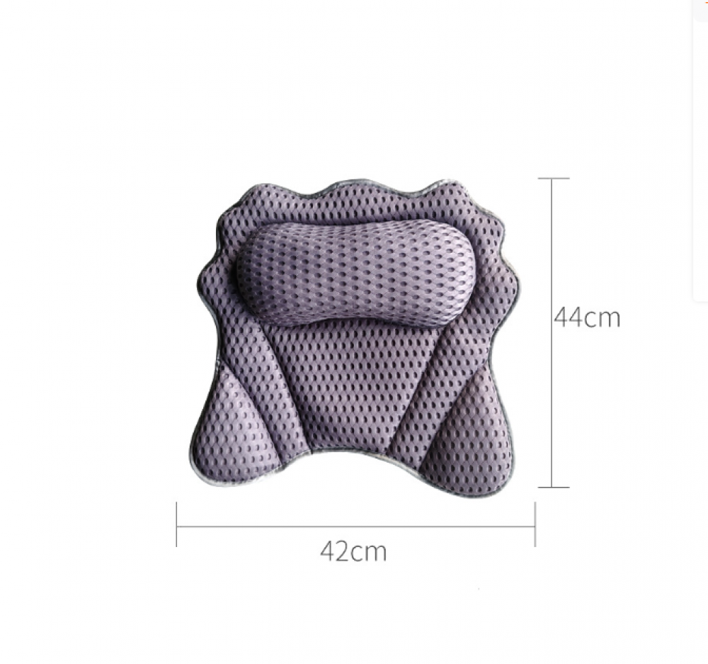 Quuylin Cuscino da Bagno,cuscino da bagno per la vasca da bagno,Cuscini per Vasca da Bagno Ergonomici,con 2 potenti ventose,per una presa salda,cuscino per un rilassamento ottimale del collo (Nero