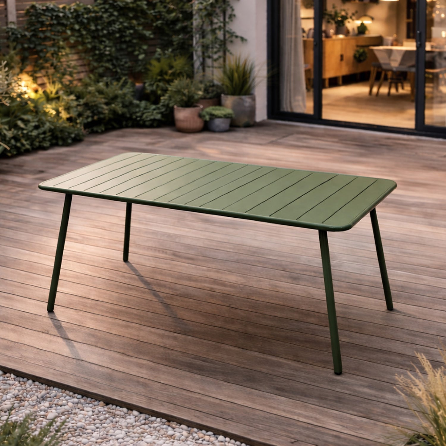 Table de jardin 4 à 6 places 120cm vert BERGAME - 5