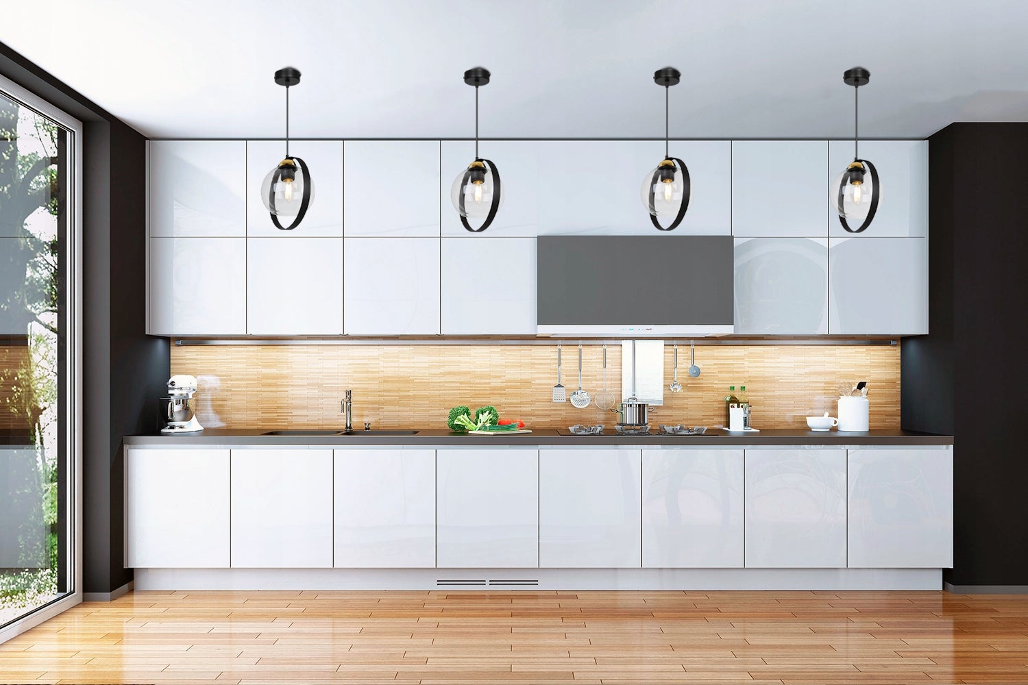 Lampa sufitowa wisząca Ring Haga modern 1xE27 abażur pierścień transparentny Light Home LH - 5