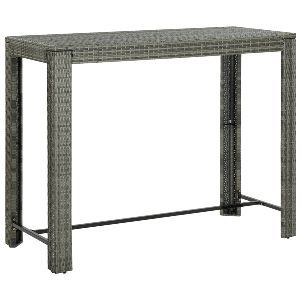 Maison Exclusive - Set da Bar da Giardino 9 pz con Cuscini in Polyrattan Grigio - 8