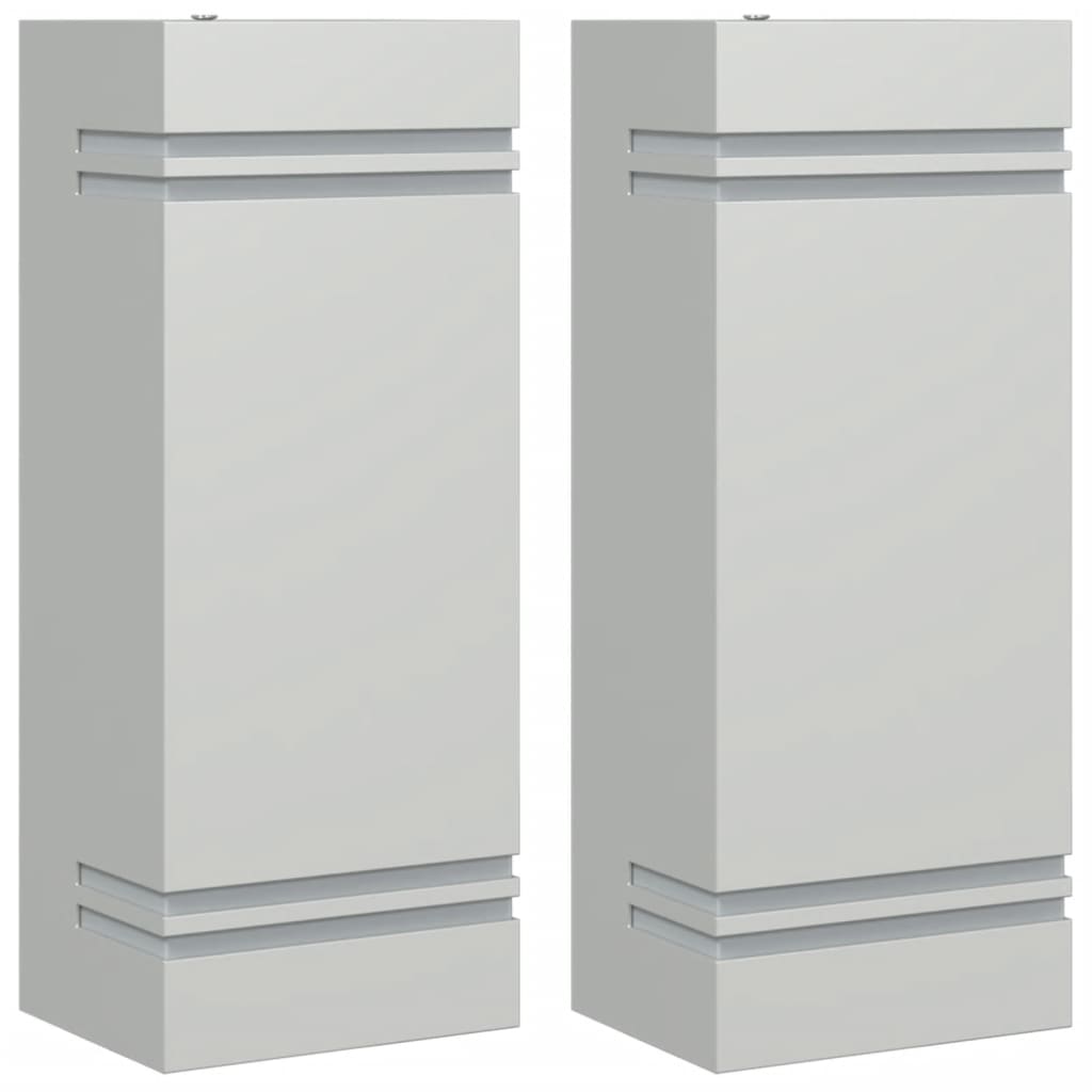 Zewnętrzne kinkiety 2 sztuki ze stali nierdzewnej w kolorze srebrnym