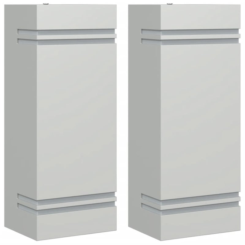 Zewnętrzne kinkiety 2 sztuki ze stali nierdzewnej w kolorze srebrnym