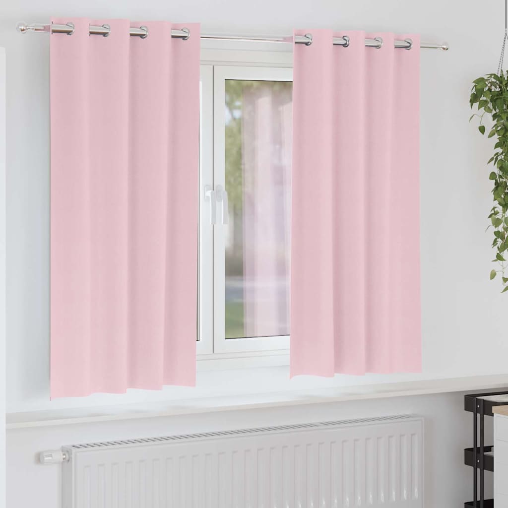 Firany blackout z kółkami 2 pcs Dziecięcy róż 175 x 140 cm vidaXL
