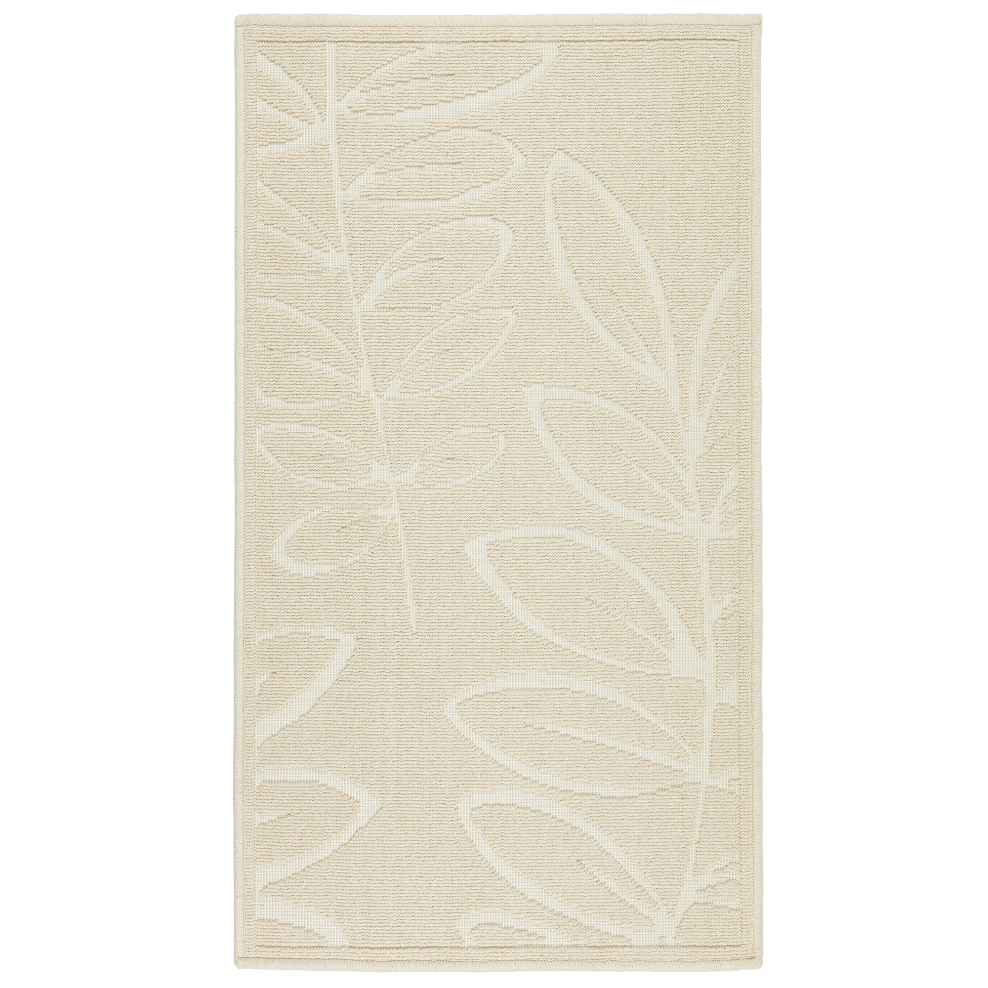 Dywanik łazienkowy Lino 73x135 cm bawełna egipska roślinny beżowy