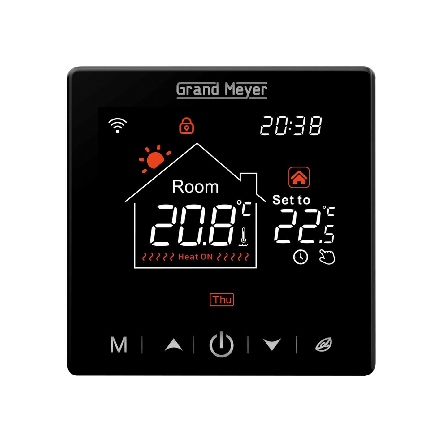 Programowalny termostat Wi-Fi SN-20, 16A, 230 V, Czarny