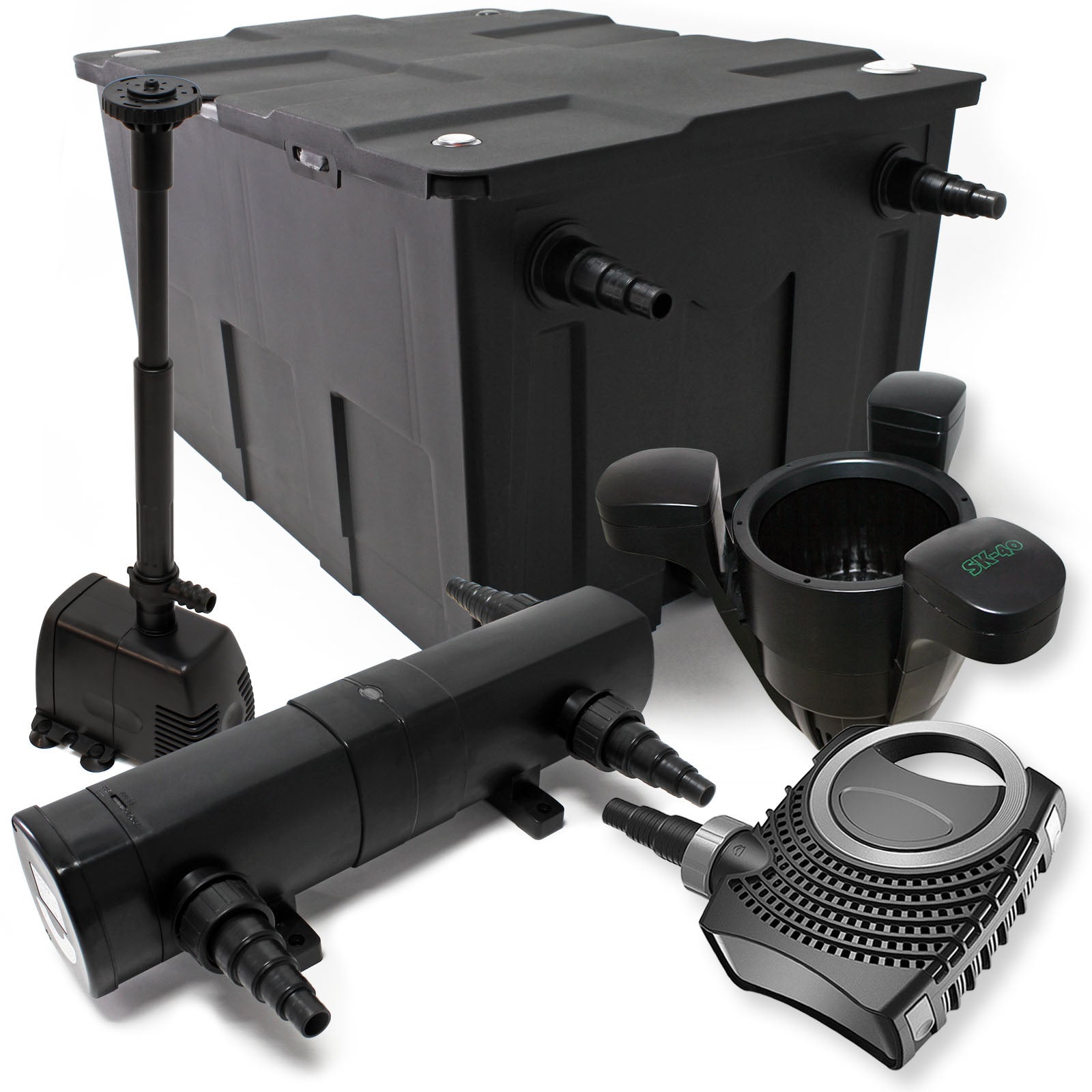 Wiltec Teichfilter Set 60.000 Liter - Mit Pumpe & UVC Klärer