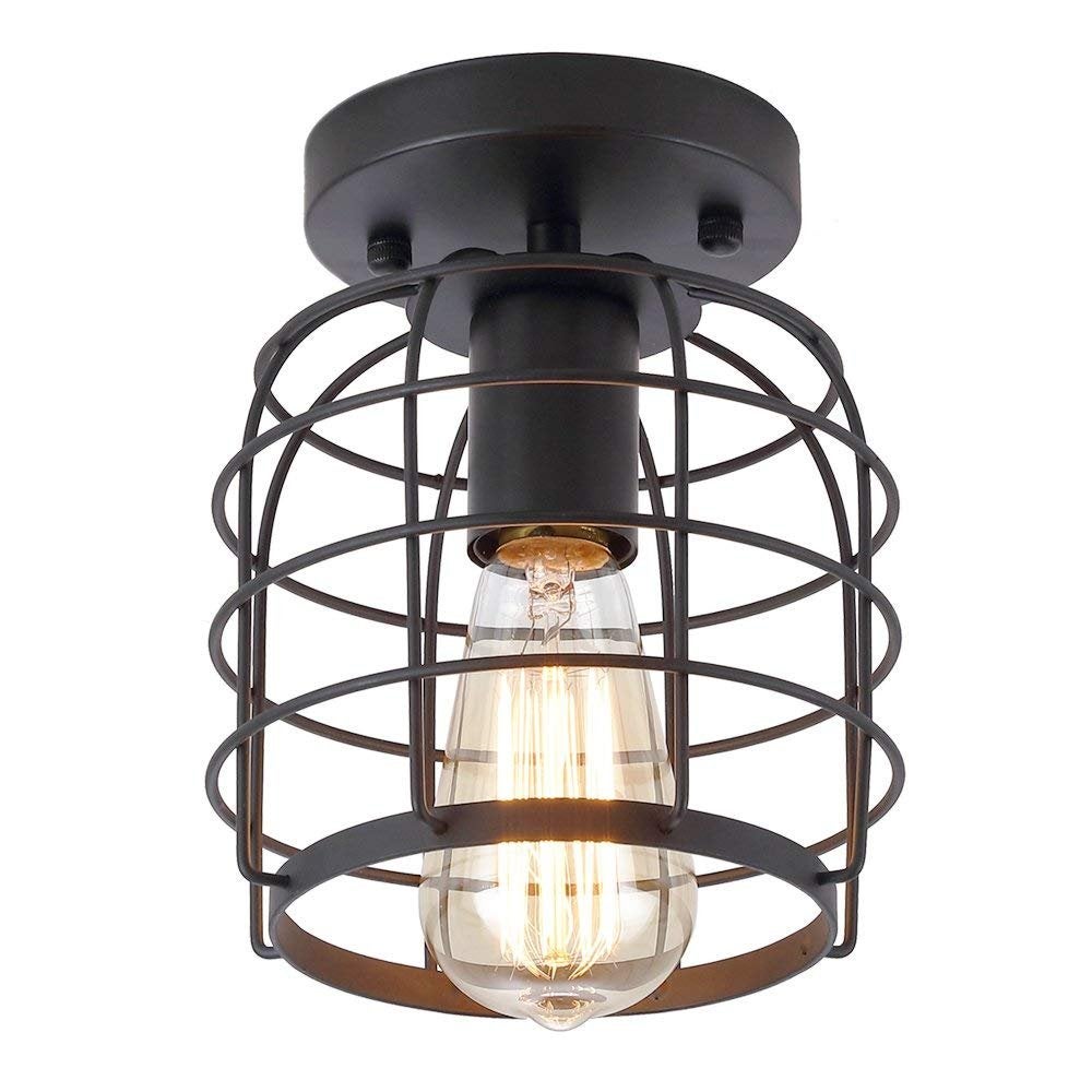 Wpuszczana oprawa sufitowa w stylu retro industrialnym metalowy żyrandol klatkowy sufitowa lampa z siatki metalowej bez źródła światła V gniazdo