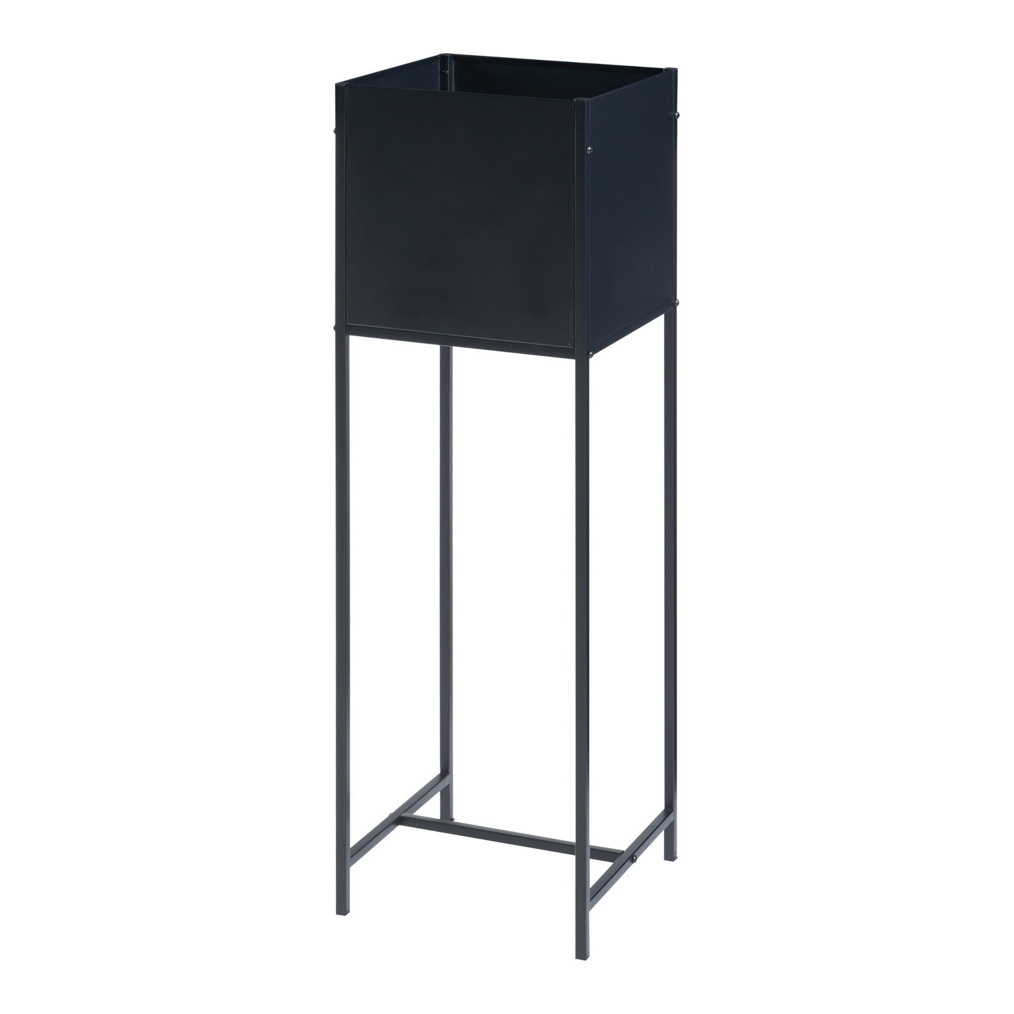 Support de plantes Porsgrunn avec bac intégré métal 100 x 30 x 30 cm noir [en.casa] - 2