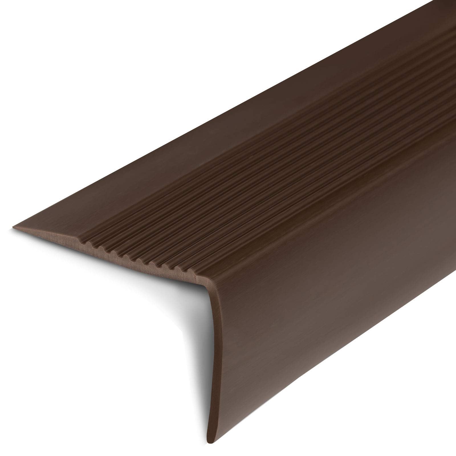 Profilé de marche d'escalier en PVC en forme de L - Protection élégante pour escaliers de toutes sortes 100 x 6,0 x 4,2 cm, Seattle Marron - 3