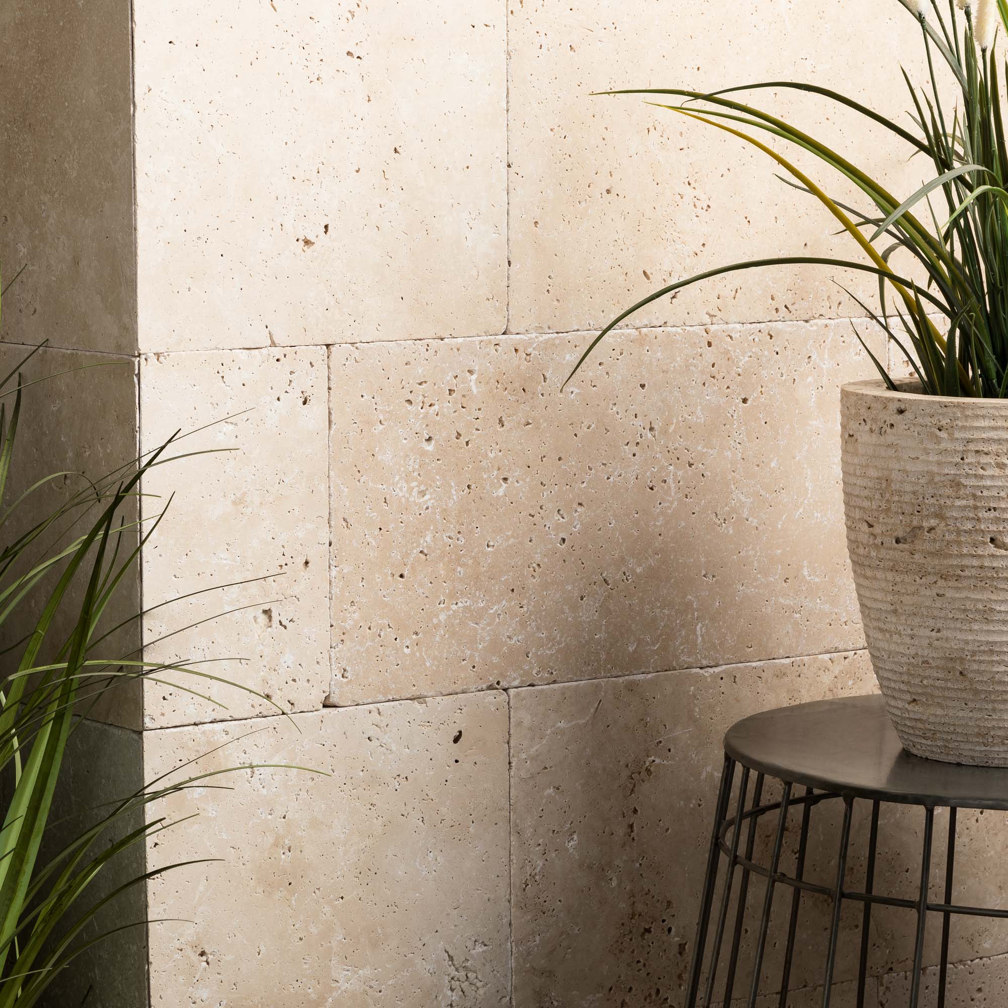 Pierre de parement Travertin Beige Clair 40,6x20,3x1,2 cm (lot de 1,07 m² soit 13 (dalles) - RO'MA NATURE - 4