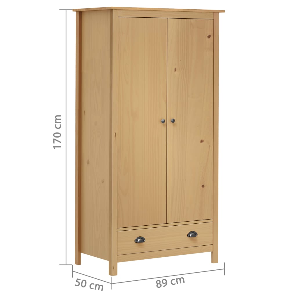 Roupeiro | Armario 2 portas Hill 89x50x170 cm pinho maciço CFW53761 - 7