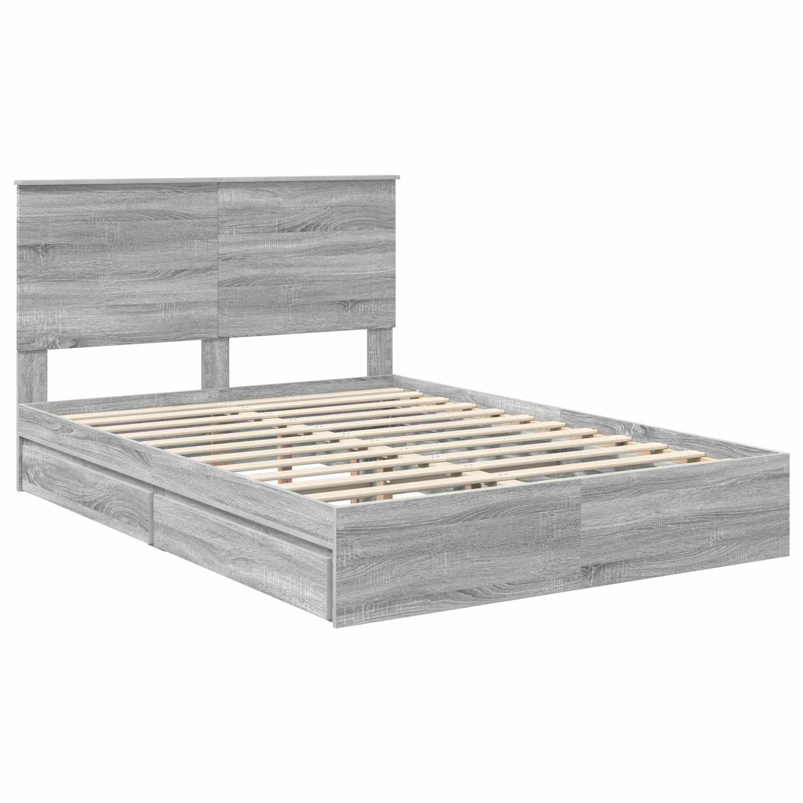 Lit de Rangement Gris 140 x 200 cm Bois d'ingénierie - 4