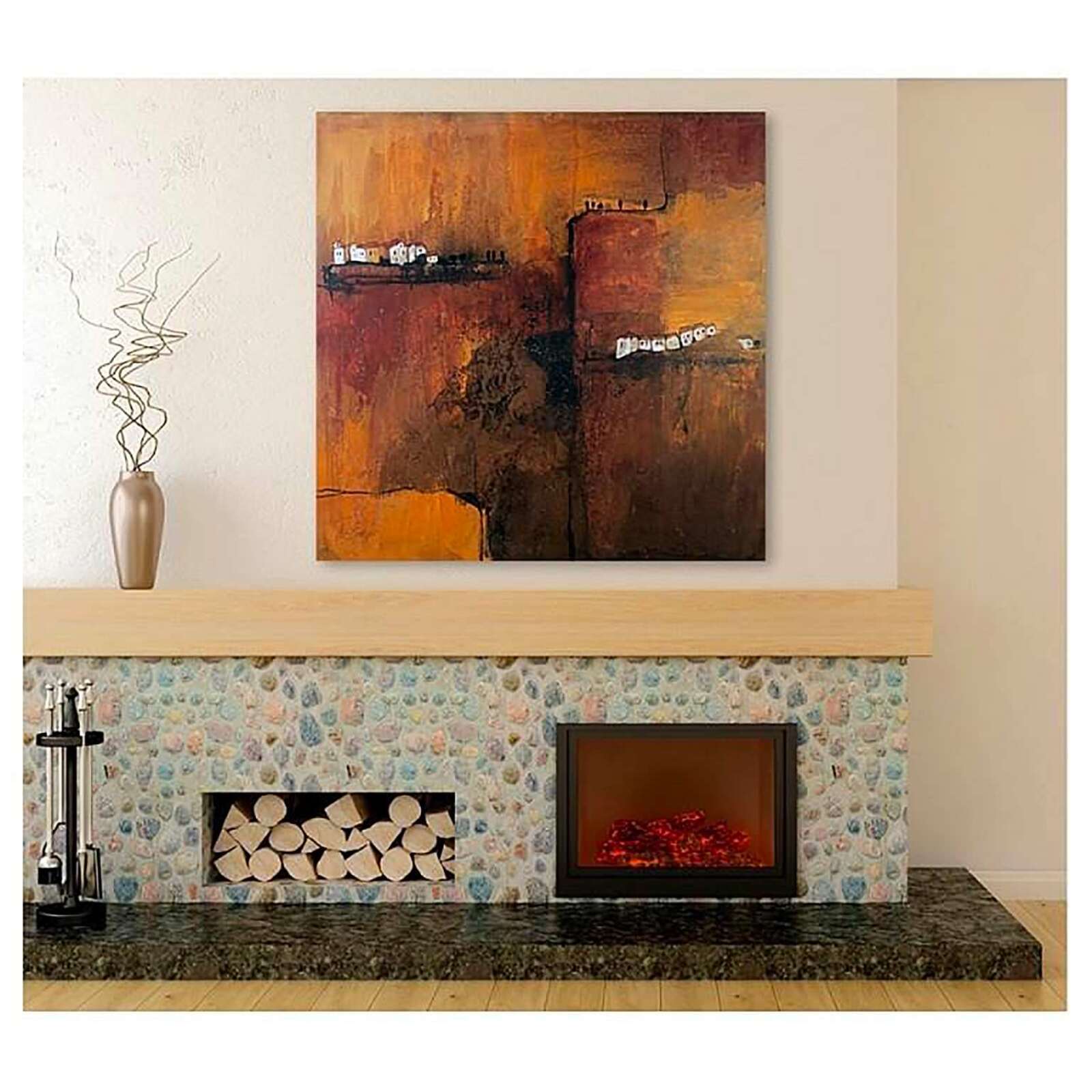 Tableau terre d'abstraction - 50 x 50 cm - 2