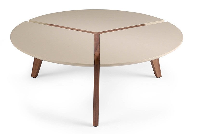 Table basse MEMORIA plateau en noyer laqué marque WEWOOD Etat neuf - Ameublement