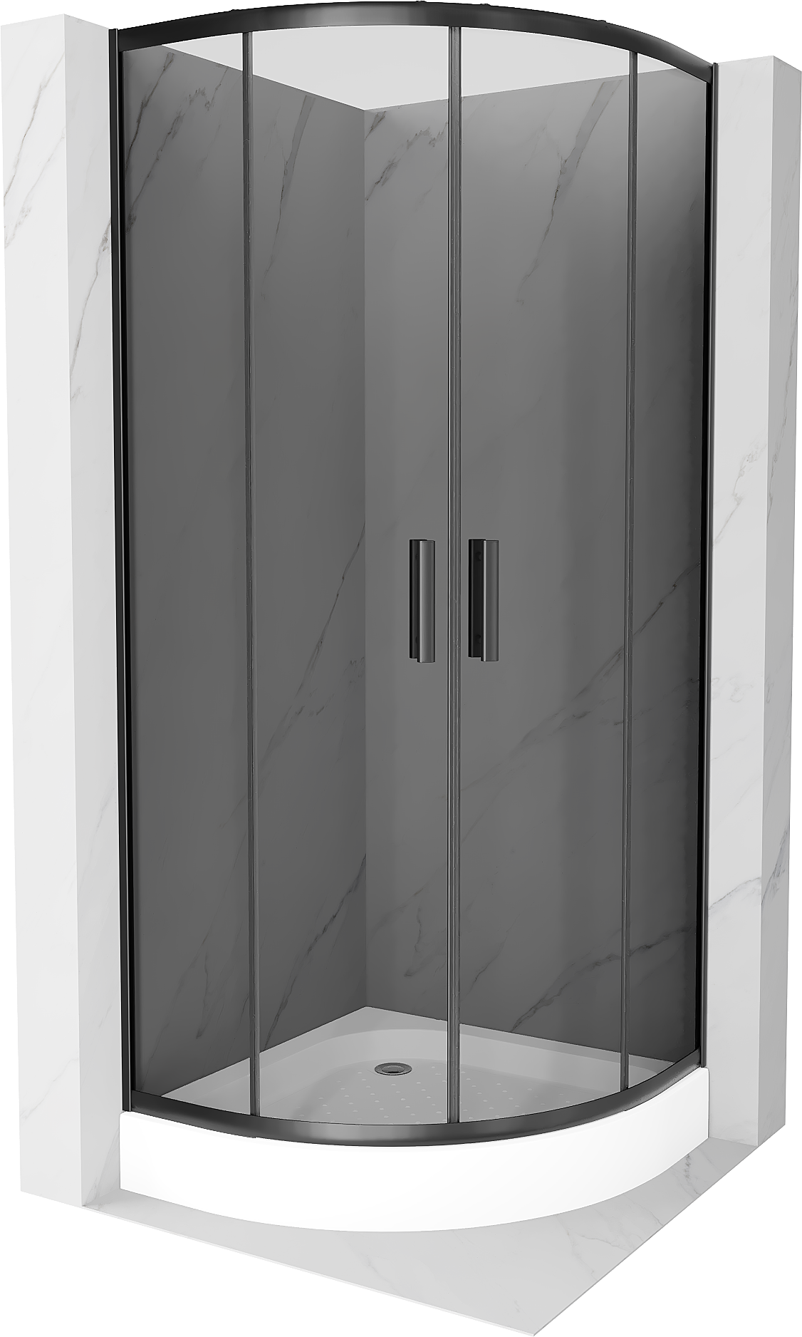 Cabine De Douche à L'italienne 90x100 Cm Double Installation Profil Satin H200 Cm Verre Transparent 8mm Lampo 95276483