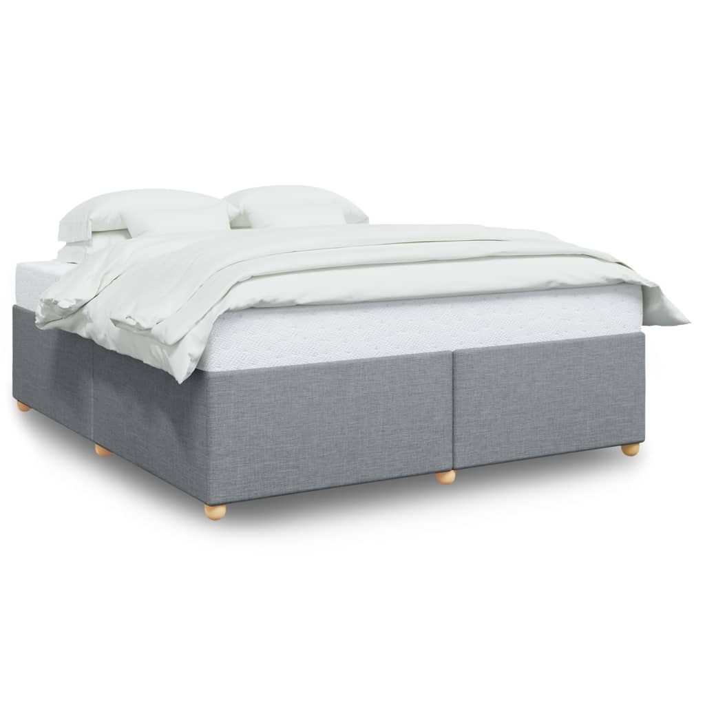 Cadre de lit sans matelas gris clair 200x200 cm tissu - 2