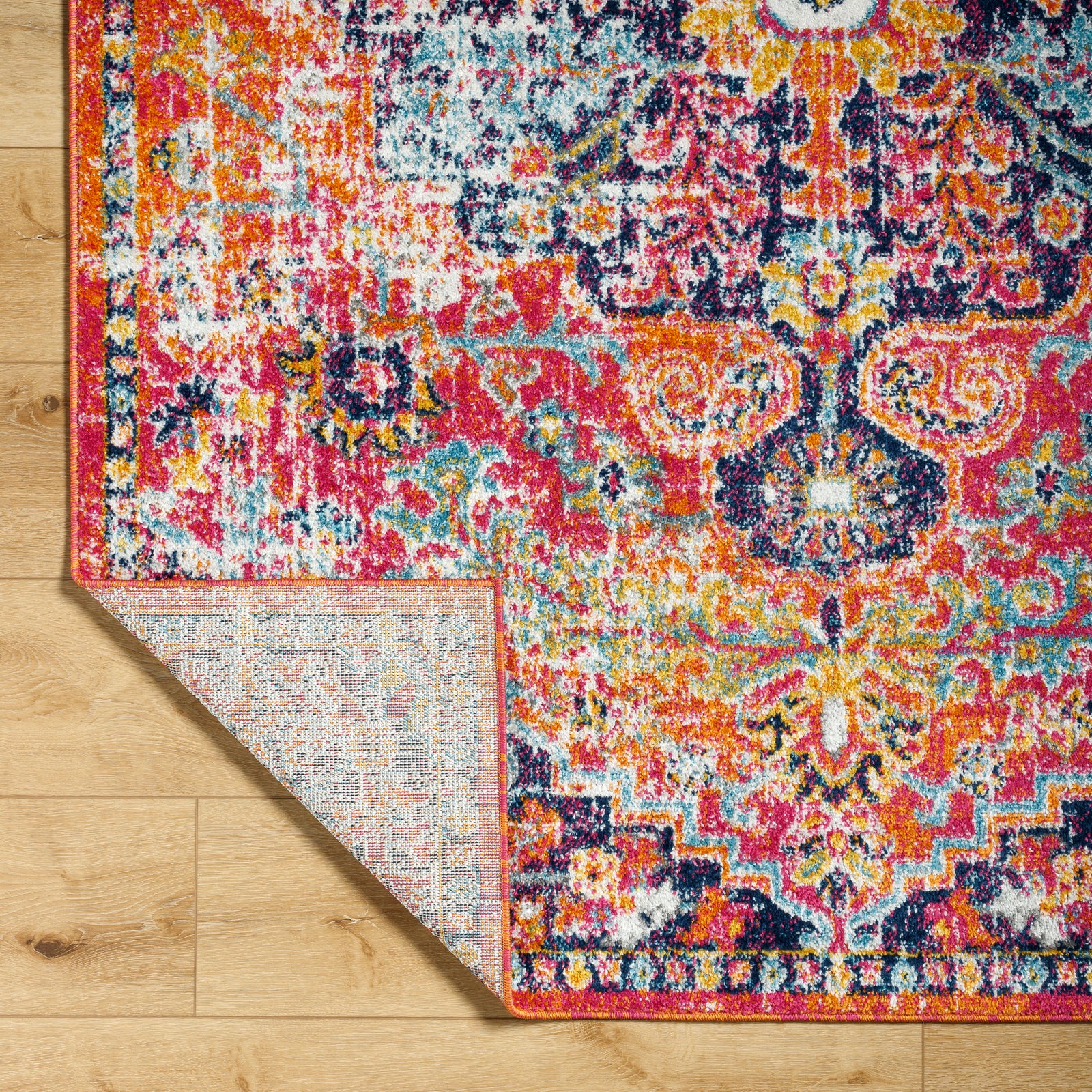 LIVABLISS Tapis Vintage Oriental Orange/Bleu 120x170 - 4