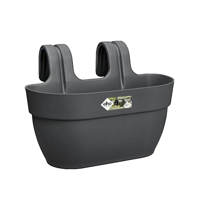 Elho Vibia Campana Easy Hanger Medium antracytowa plastikowa doniczka balkonowa - 36 x 24 x 26,5 cm