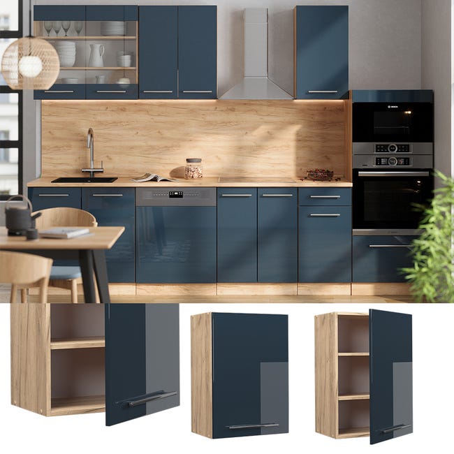 Elément Haut De Cuisine Fame-line, Anthracite-or, 40cm - Meuble haut de Elément Haut De Cuisine Fame-line, Anthracite-or, 40cm - Meuble haut de