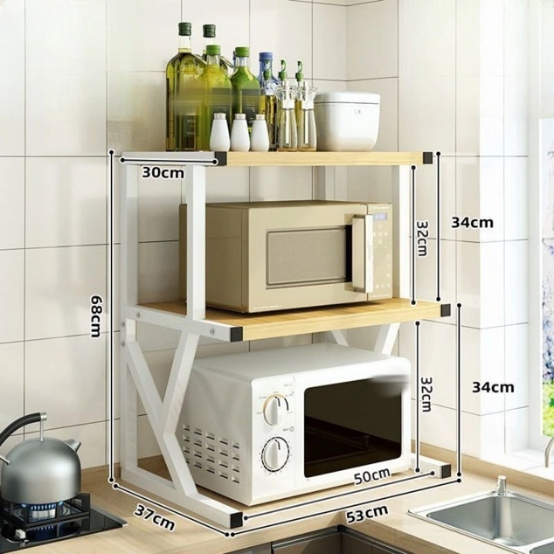 Étagère De Cuisine Avec Plateau Coulissant Pour Micro-Ondes - Support Robuste En Acier