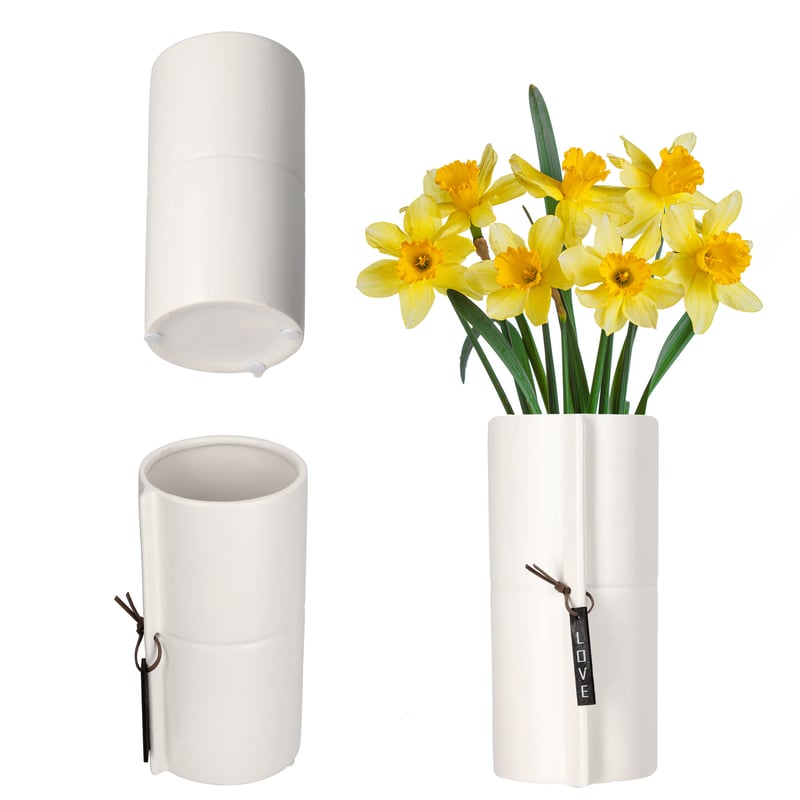 DONICZKA CERAMICZNA DONICA OSŁONKA BIAŁA NA KWIATY DONICZKĘ 18 cm OKRĄGŁA