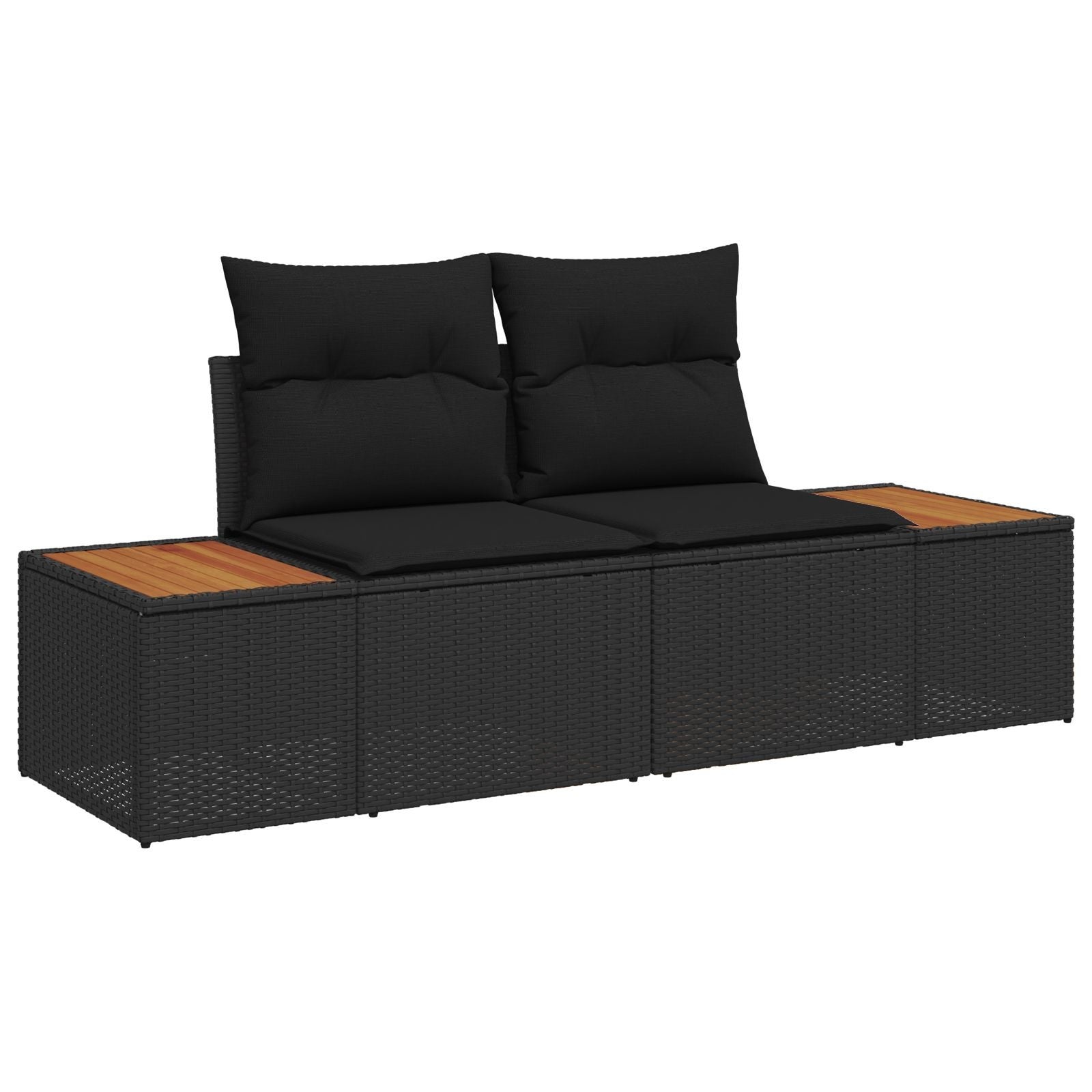 Sofa Ogrodowa Czarny 184 x 62 x 85cm polirattan vidaXL
