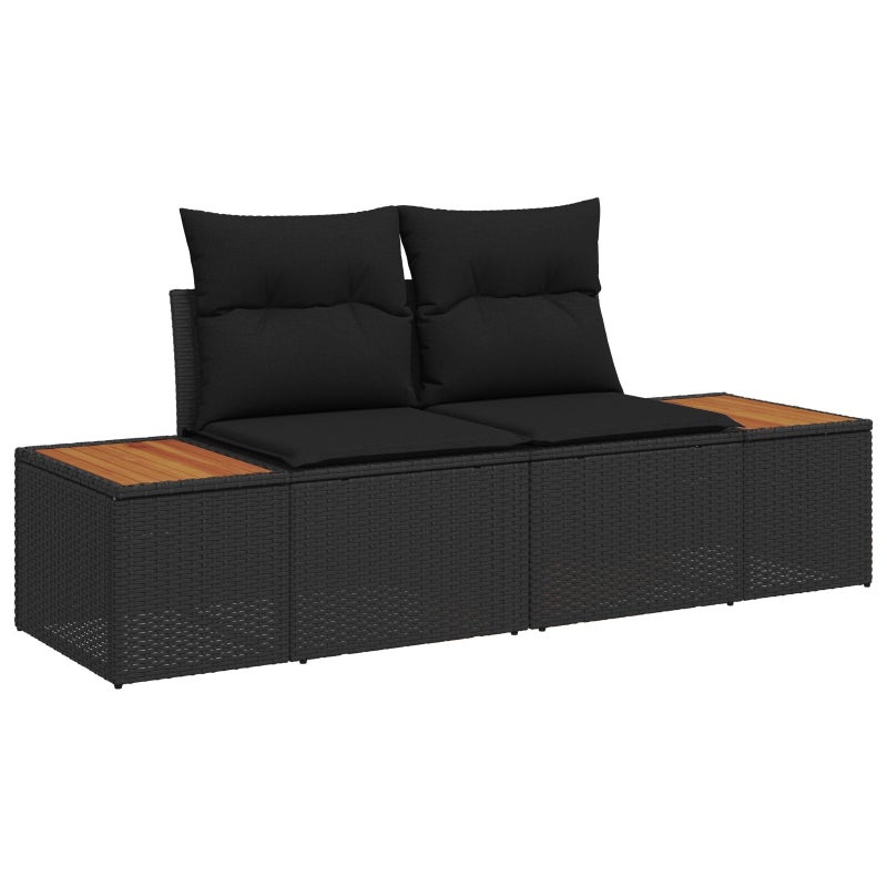 Sofa Ogrodowa Czarny 184 x 62 x 85cm polirattan vidaXL