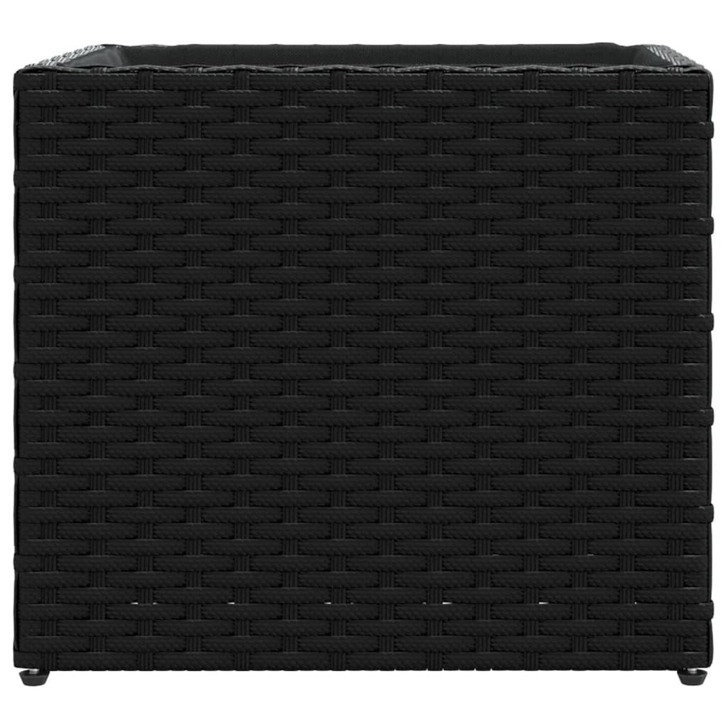 Jardinière bac lit surélevé plantes fleurs jardin terrasses lot de 2 36 x 30 x 32 cm résine tressée noir 02_0038947 - 3