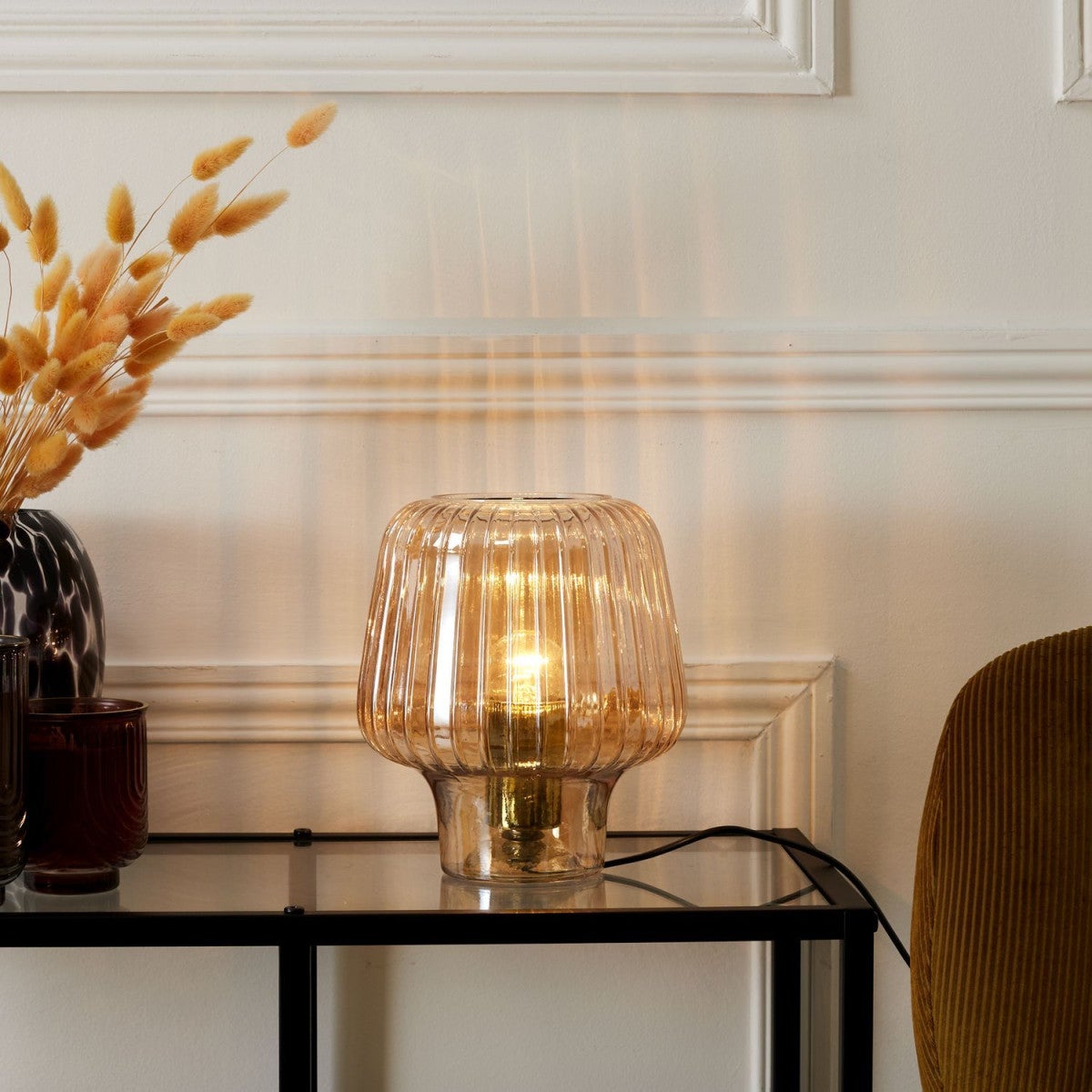 Lampe à Poser Verre Fumé 
