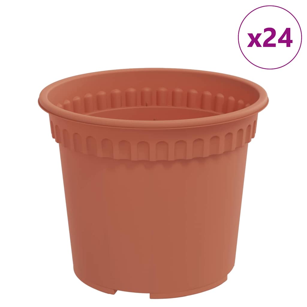 10 Sottovasi Rotondi In Plastica PP Per Piante - 10 Dimensioni Diverse Da 11,5 Cm A 30 Cm, Rossi