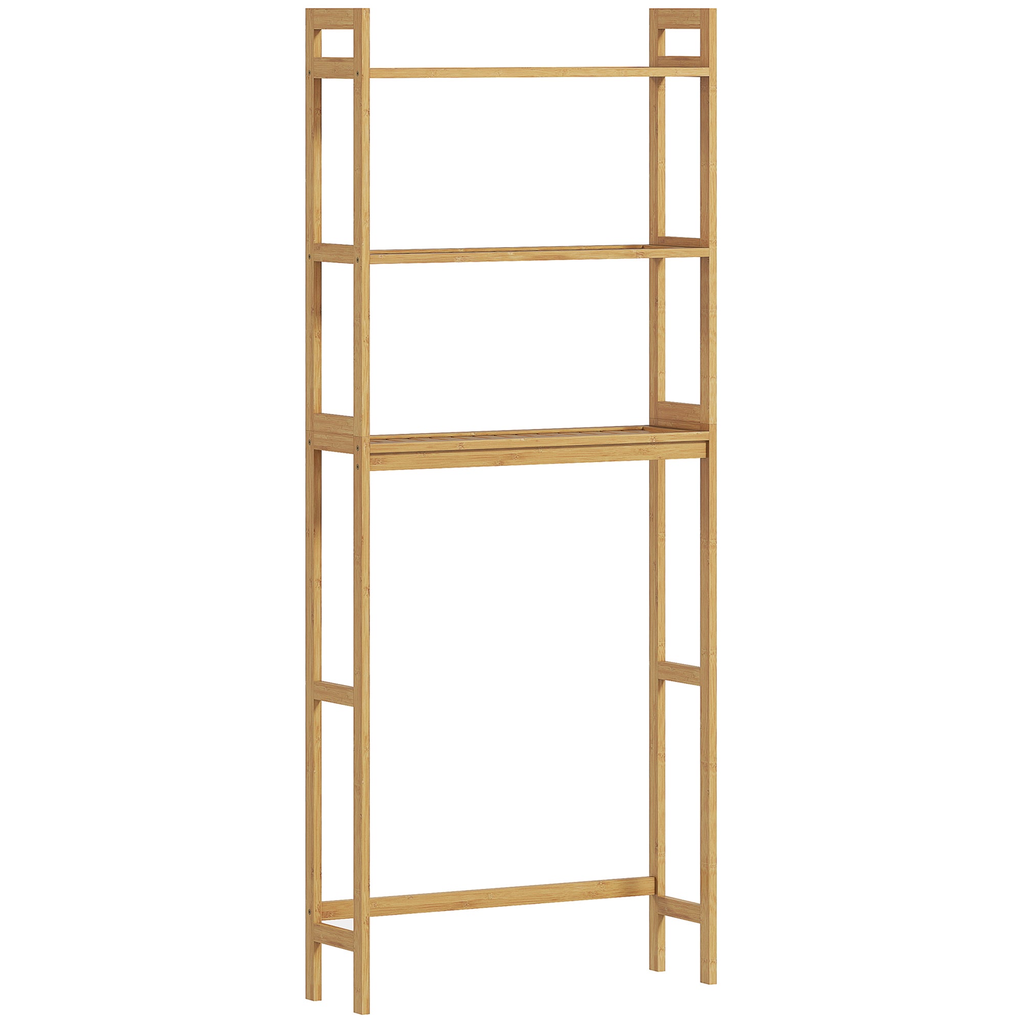 Estantería sobre inodoro kleankin bambú madera natural 68x20x165 cm