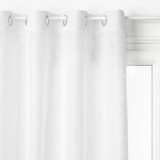 Cortina Transparente De Voile Con Ojales - 140x225 Cm, Poliéster, Color Plata, Fácil Instalación