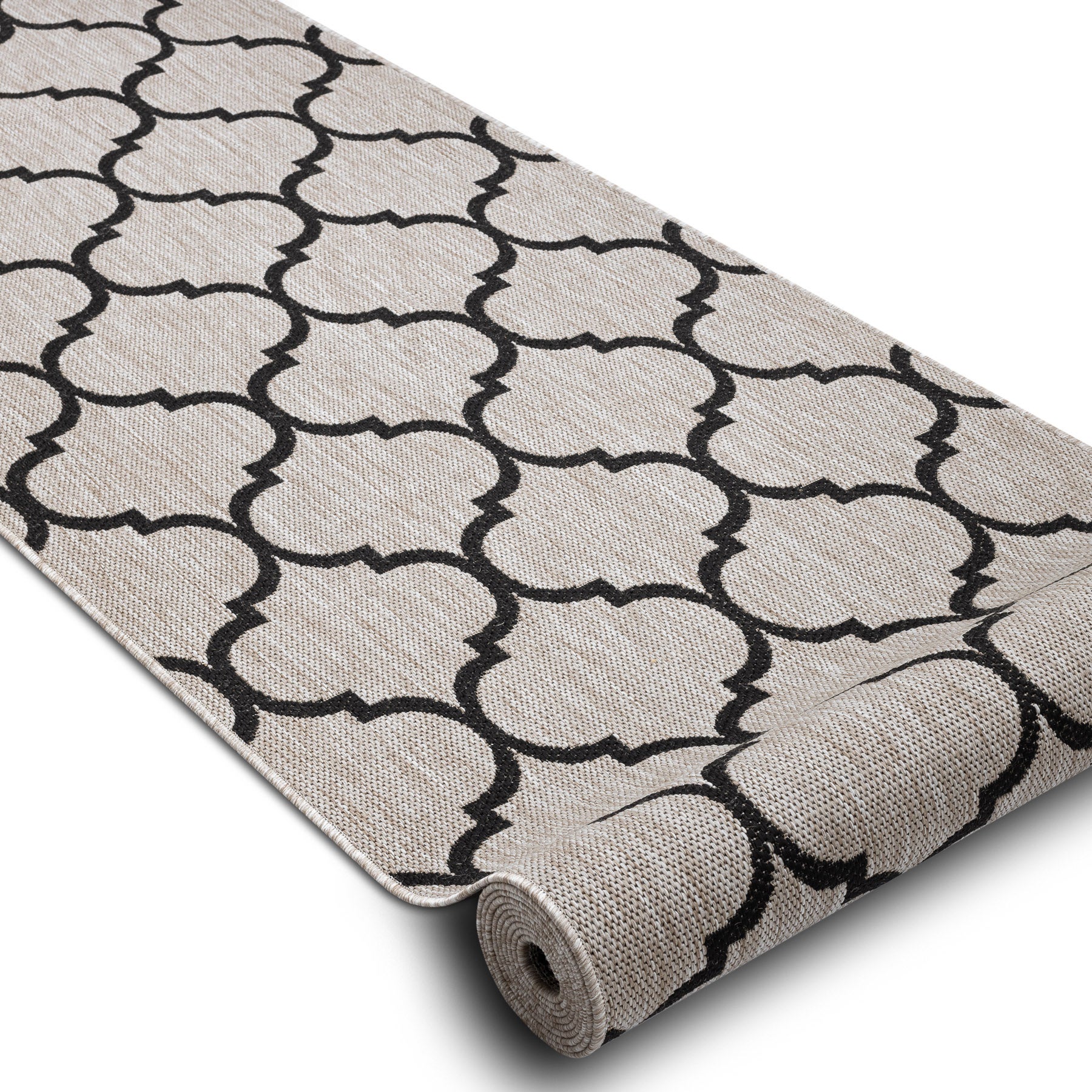 PASSATOIA SIZAL FLOORLUX disegno 20608 Traliccio marocchino argento / nero 70 cm 70x400 cm - 2